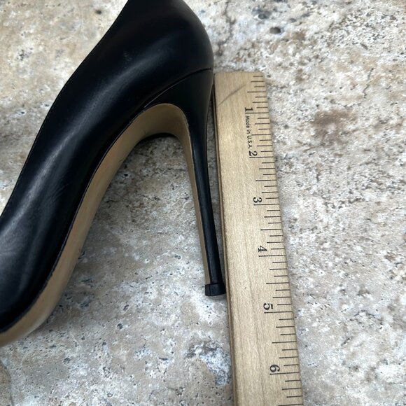 Gianvito Rossi Black Leather Pointed Toe Pumps Stiletto Heels 39.5 Made in Italy - Picture 12 of 16